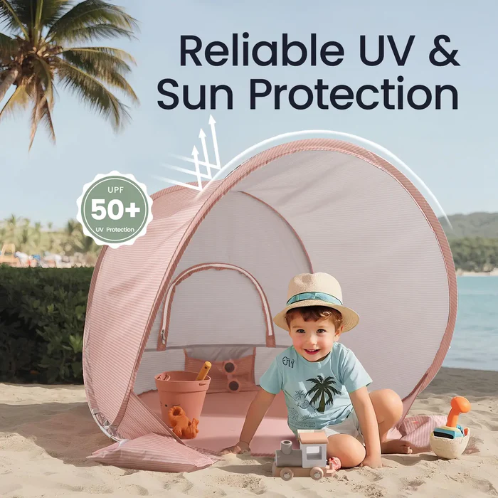Tiny Land One-Stop Beach Toy & Tent Set - Blush Pink.