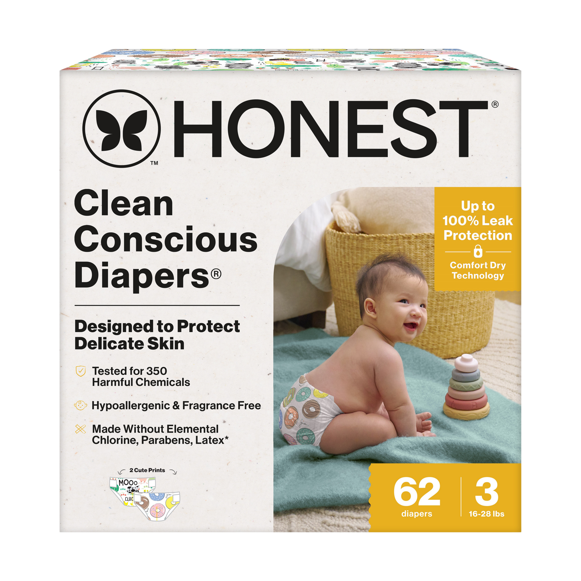 The Honest Company Clean Conscious Disposable Diapers Size 3-5.