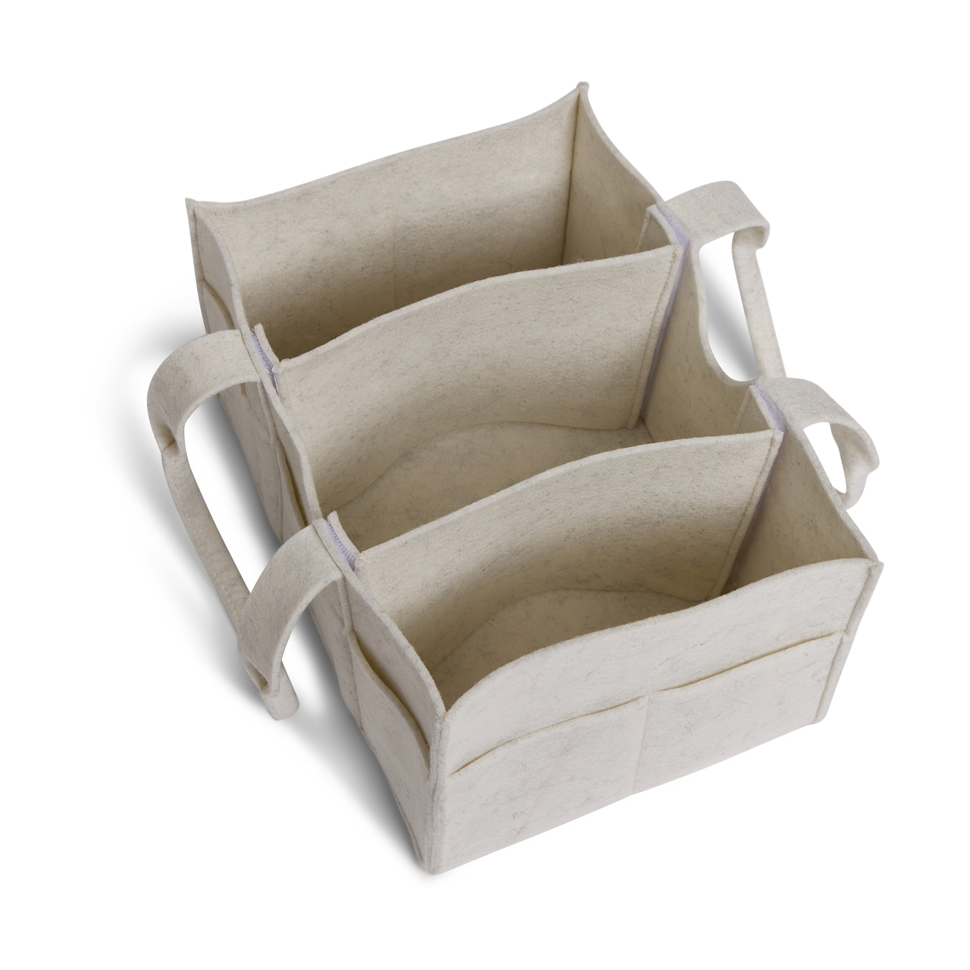 Sprucely Felt Diaper Caddy - Heather Ivory, Large.