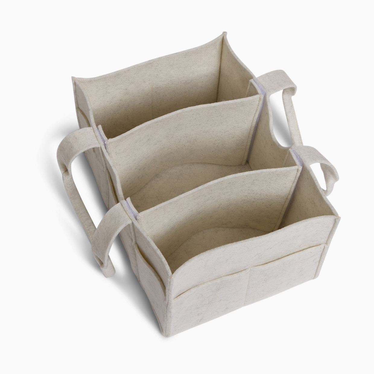 Sprucely Felt Diaper Caddy - Heather Ivory, Large.