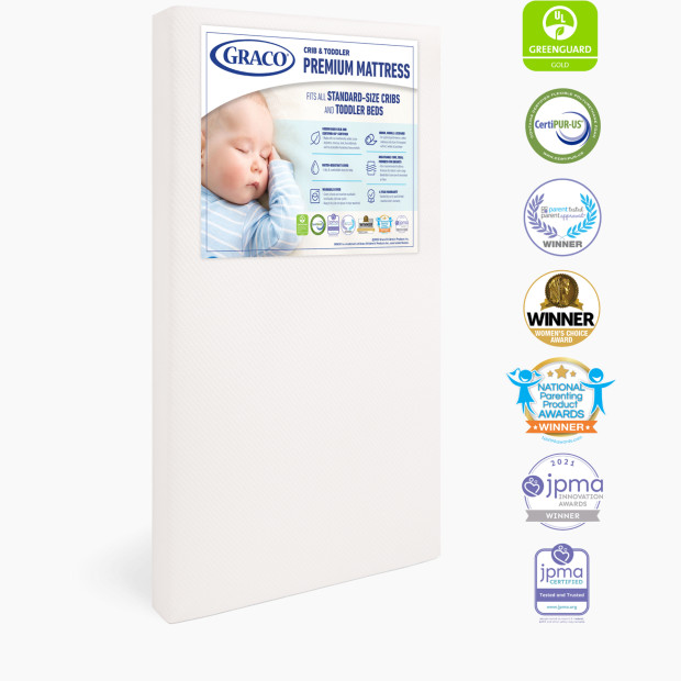 Graco Premium Foam Crib and Toddler Mattress - White.