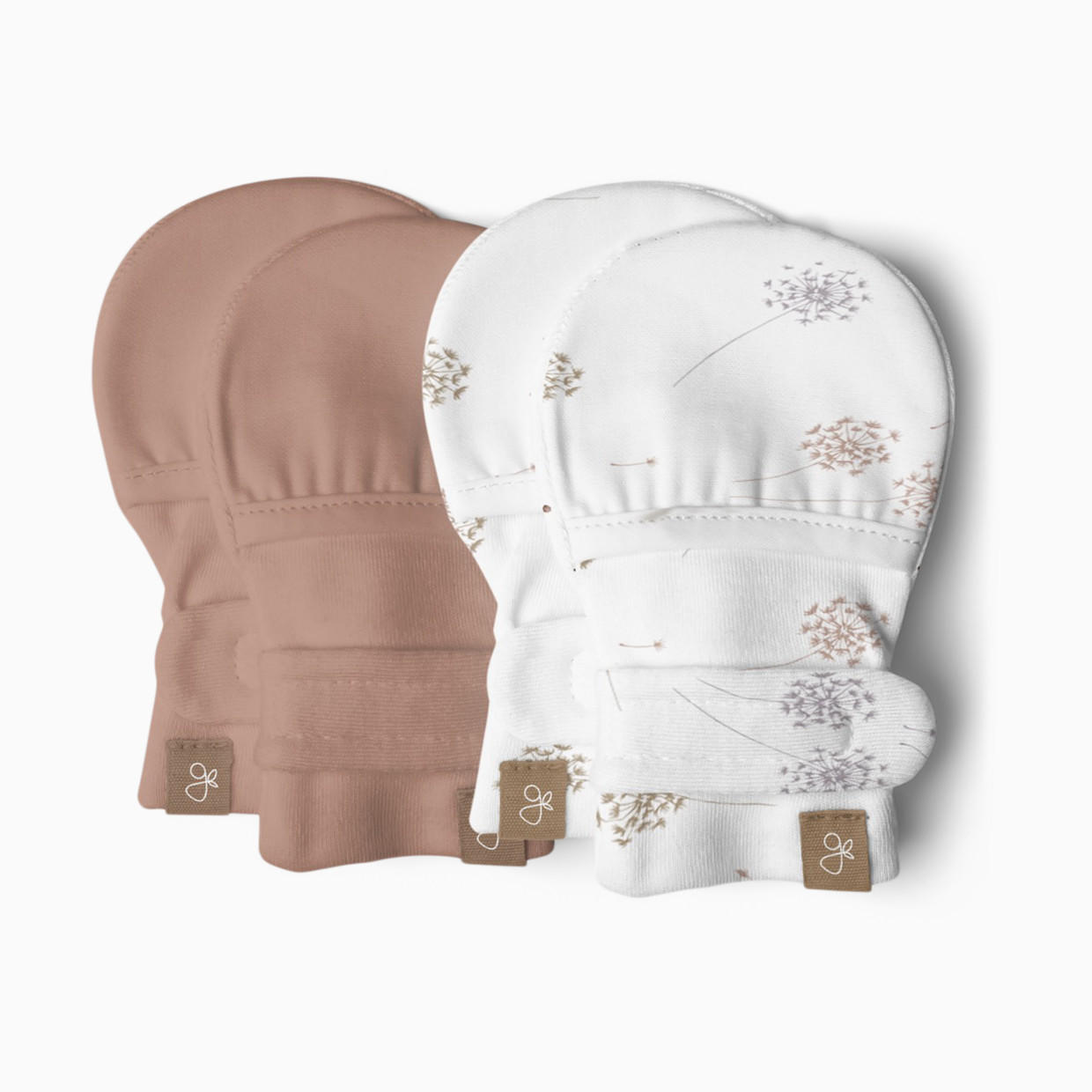 Goumi Kids Stay-On Baby Mitts (2 pack) - High Prairie + Dandelion, 0-3 M.
