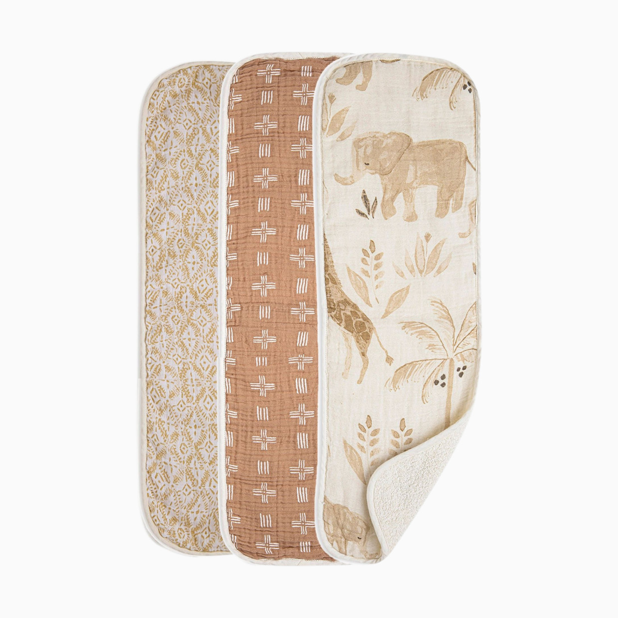 Crane Baby Cotton Muslin and Terry Burp Cloth Set (3 Pack) - Kendi.