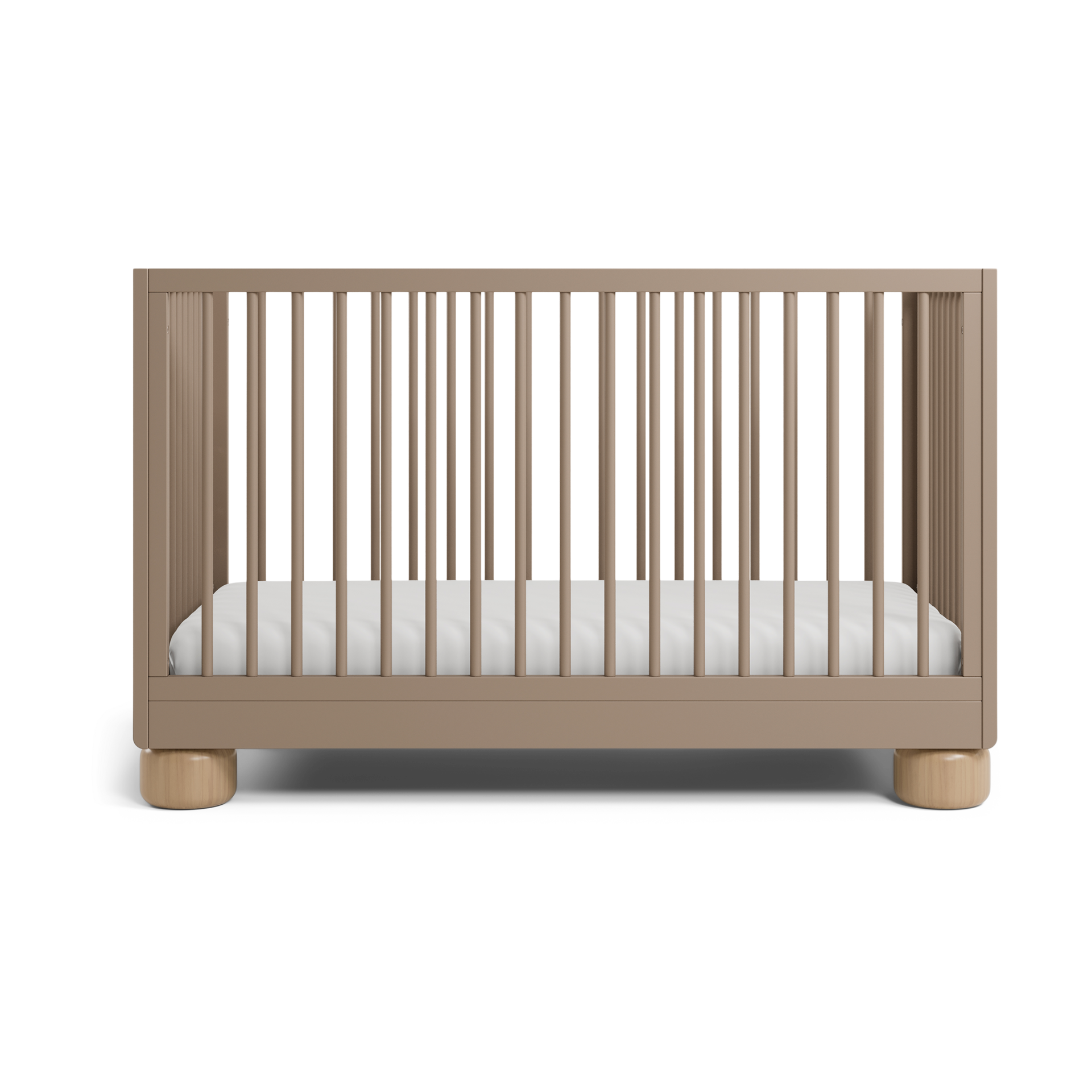 Storkcraft Sorrento Deluxe 3-in-1 Convertible Crib with Toddler Guardrail - Taupe And Driftwood.