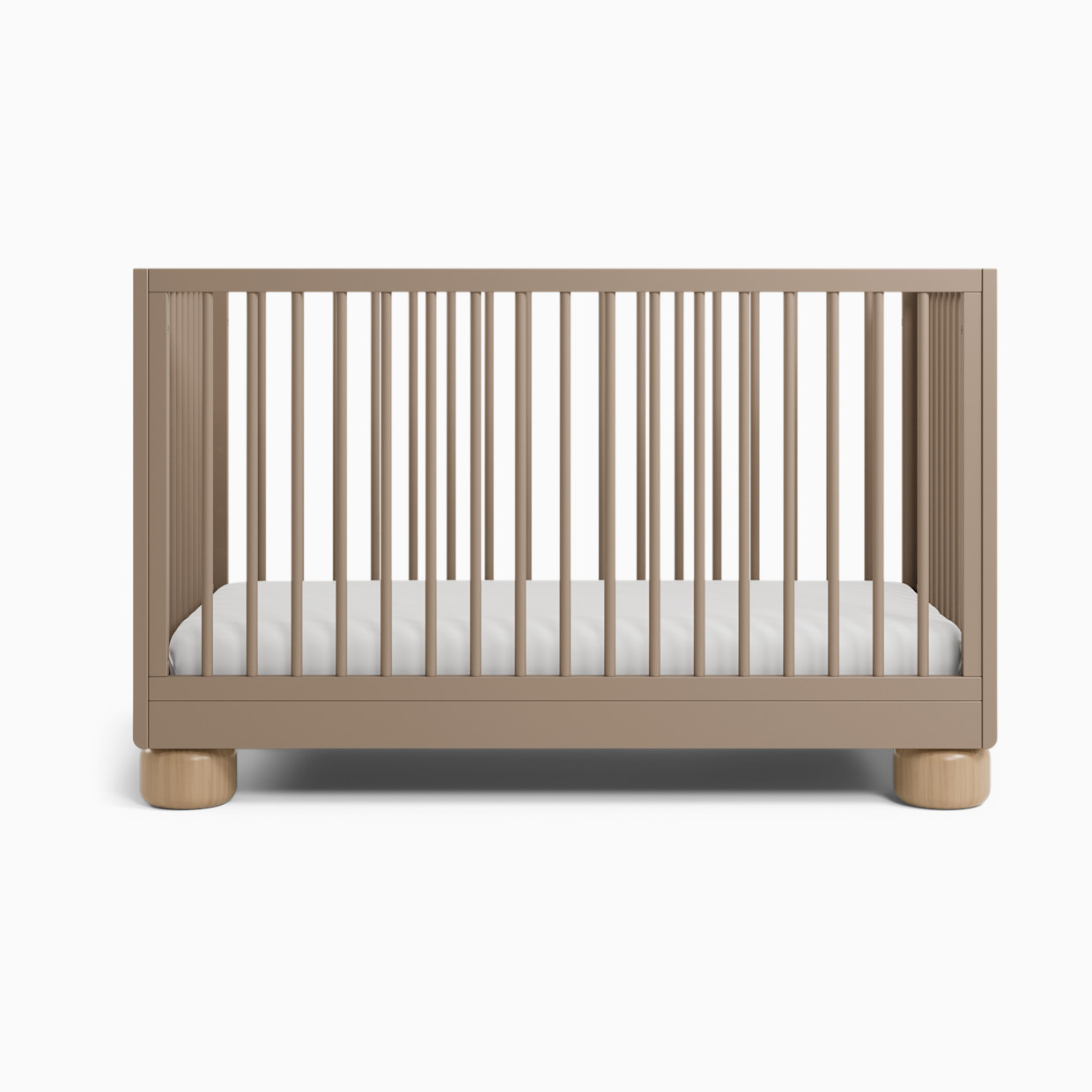 Storkcraft Sorrento Deluxe 3-in-1 Convertible Crib with Toddler Guardrail - Taupe And Driftwood.