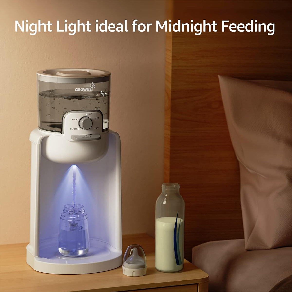 GROWNSY Warm Water Dispenser with Smart Thermostat & Night Light.