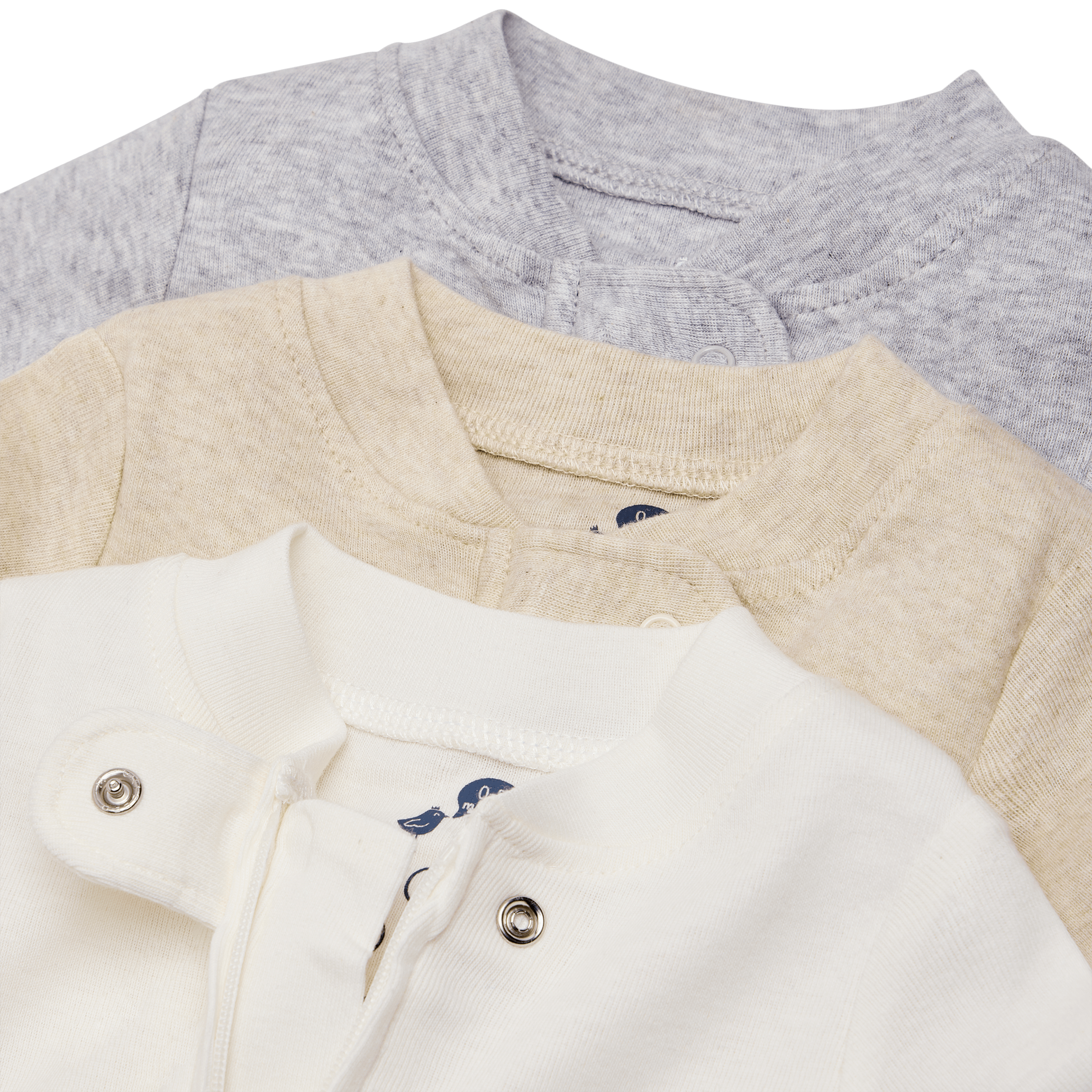Small Story Organic Cotton Solid Zipper Footie (3 Pack).