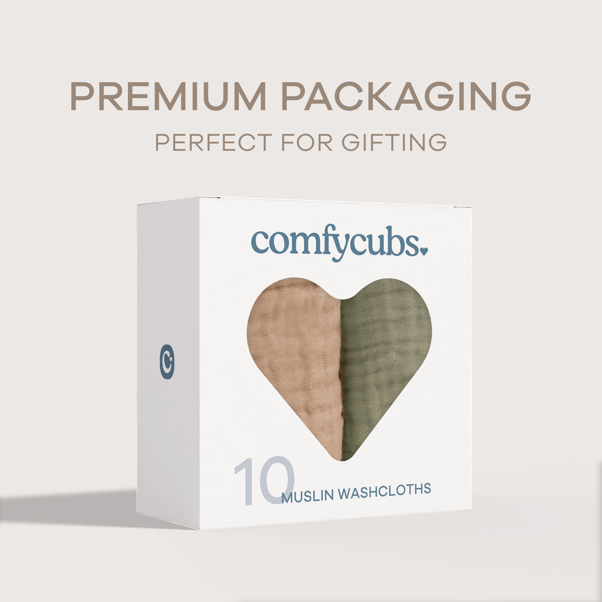 Comfy Cubs 6-Layer Muslin Baby Washcloths (10 Pack) - Multicolor.