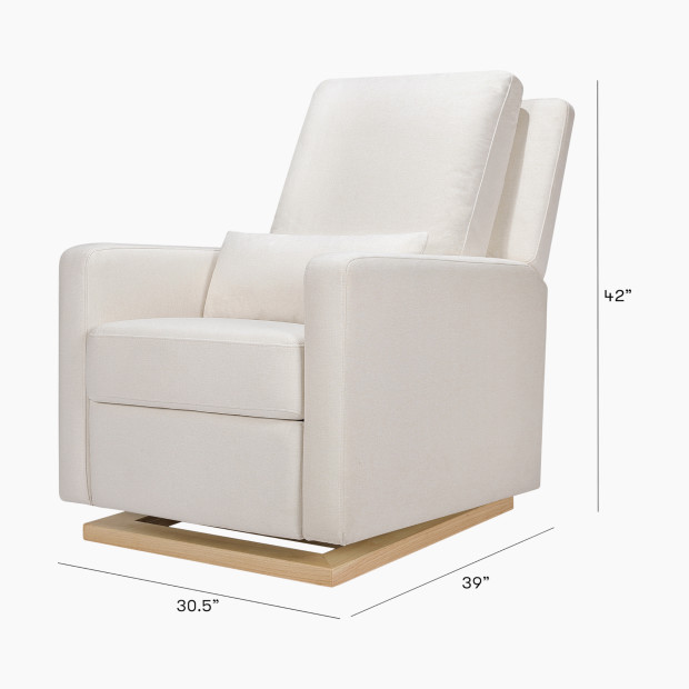 babyletto Sigi Recliner and Glider - Performance Cream Eco-Weave With Light Wood Base.