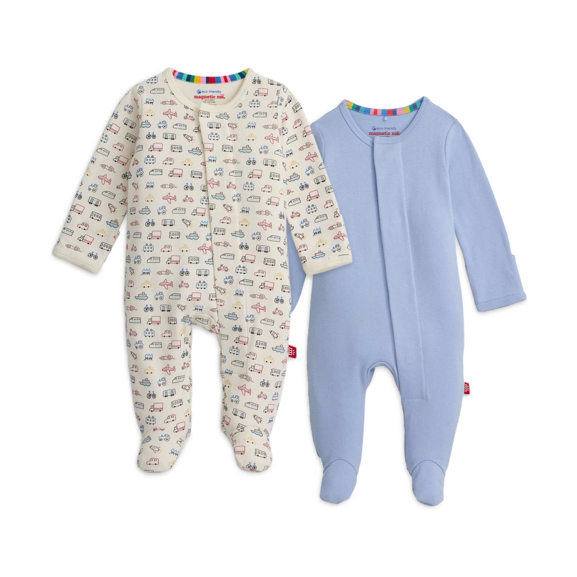 Magnetic Me Organic Cotton Magnetic Footie 2 Pack Bundle.