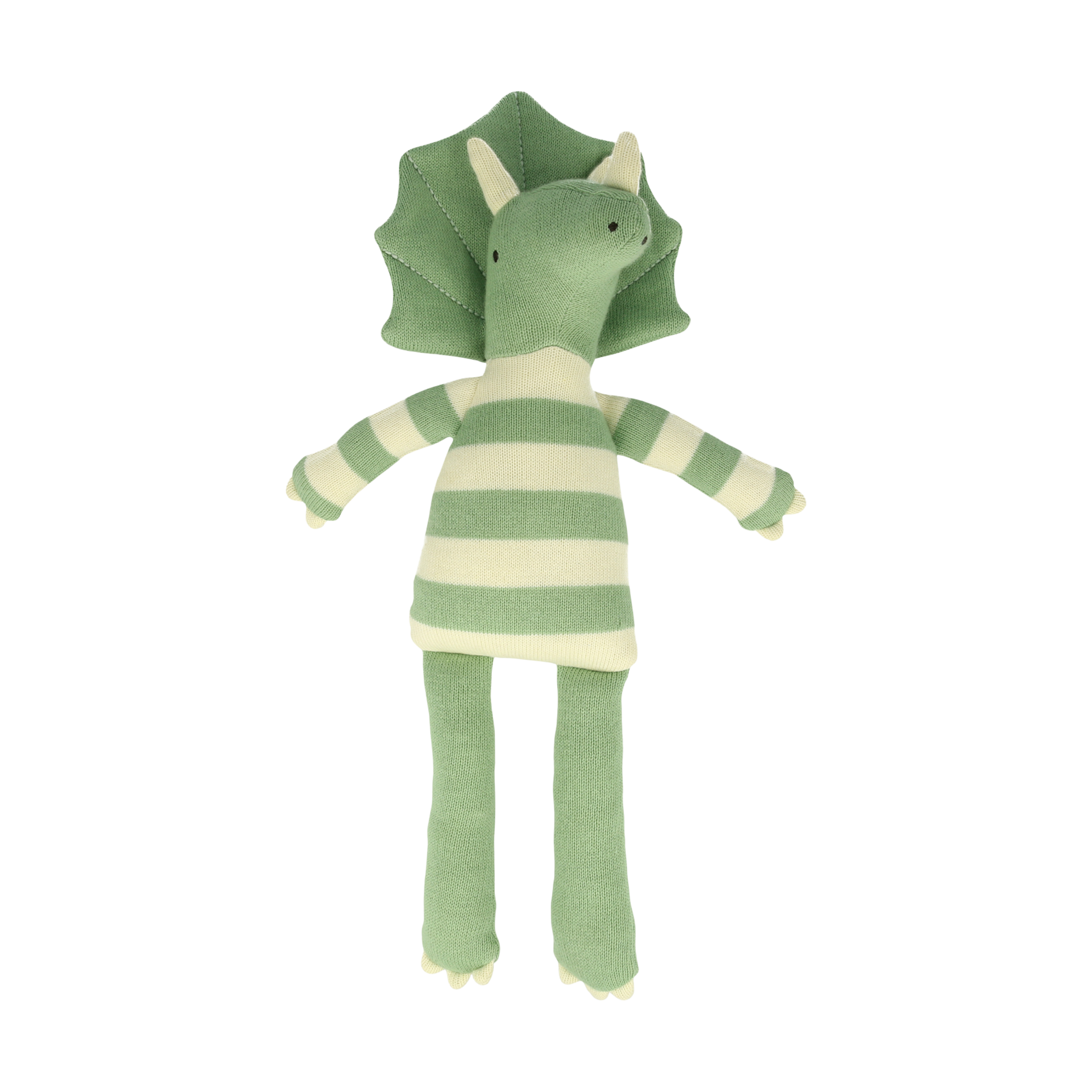 MERI MERI Organic Cotton Stuffed Animal - Small Triceratops Knitted Toy.