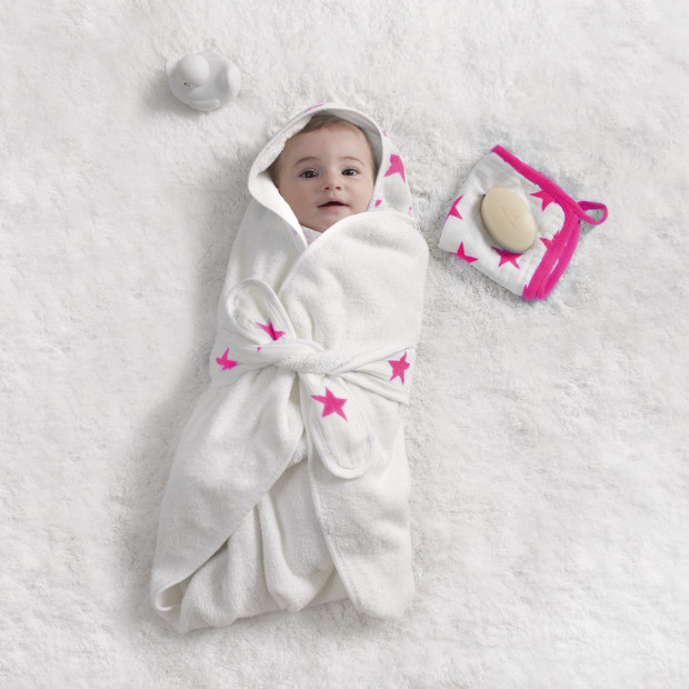 Aden + Anais Baby Bath Wrap - Fluro Pink.