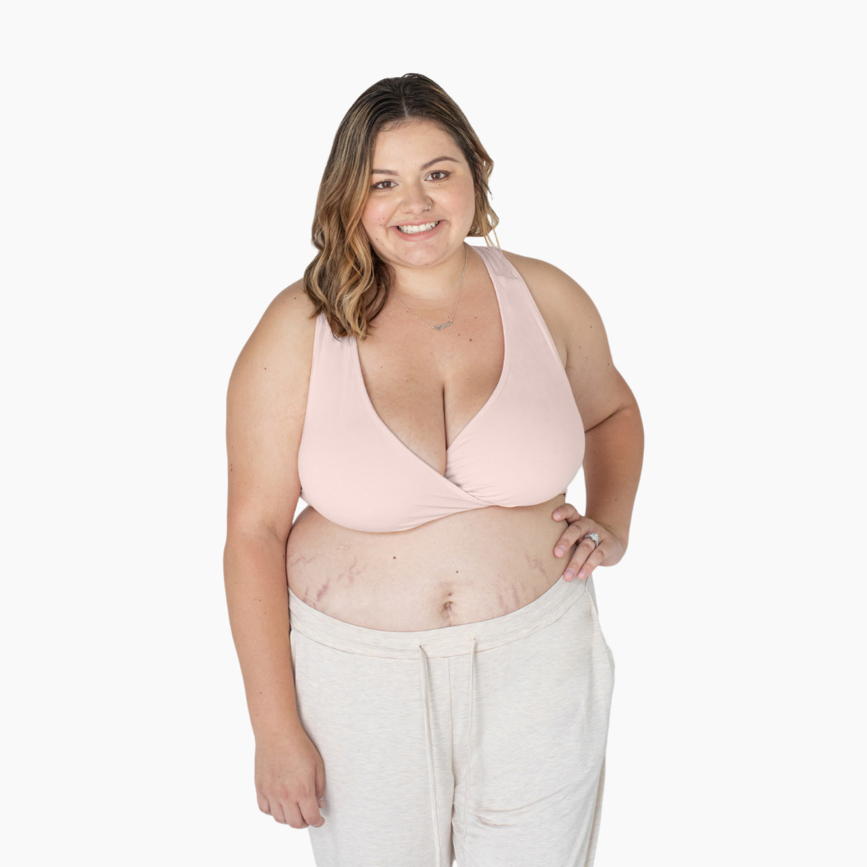 Kindred Bravely French Terry Racerback Nursing Sleep Bra - Soft Pink,  X-Large-Busty