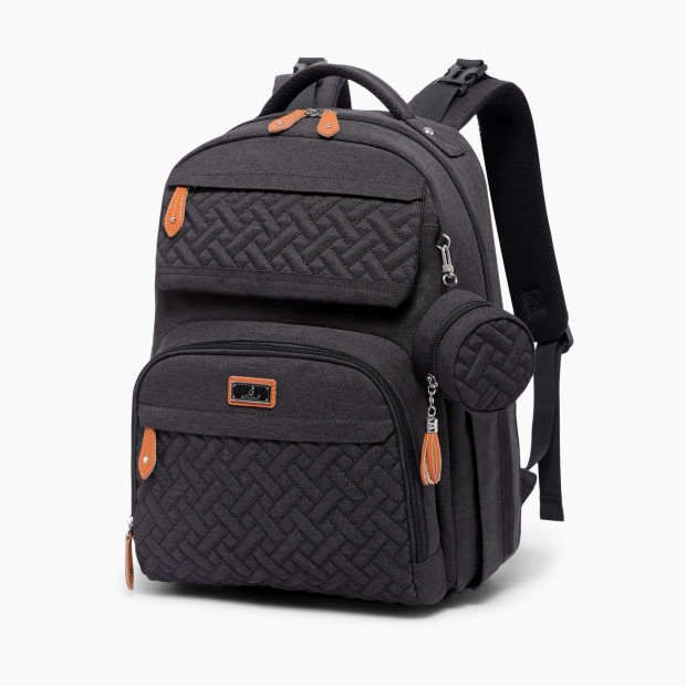 Babbleroo Travel Diaper Bag Backpack - Black.