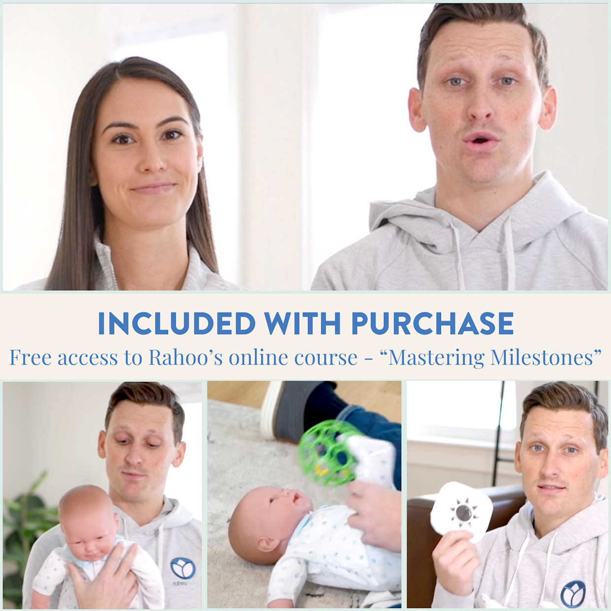 Rahoo Baby Learn & Lounge 3-in-1 Newborn Lounger - Blue Fog.