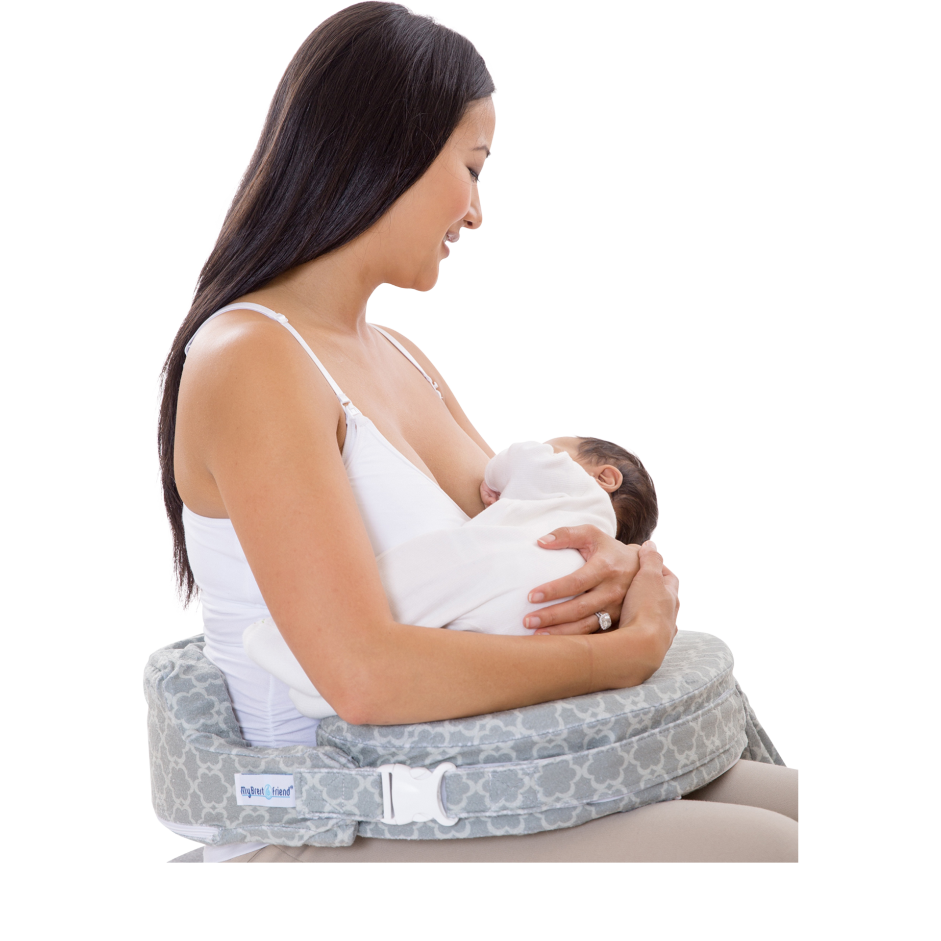 My Brest Friend Deluxe Nursing Pillow Flower Key Gray Babylist Shop
