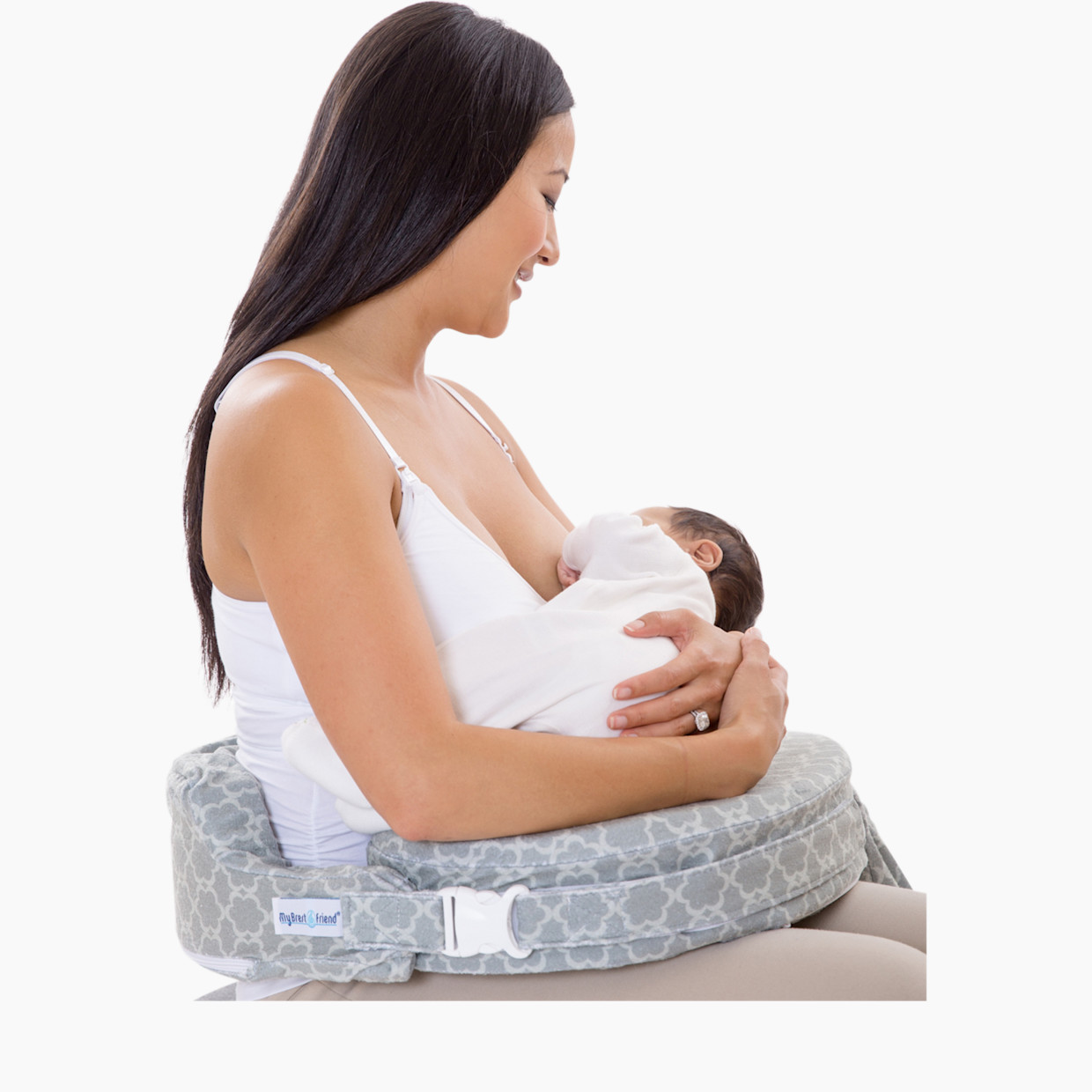 My Brest Friend Deluxe Nursing Pillow - Flower Key Gray.