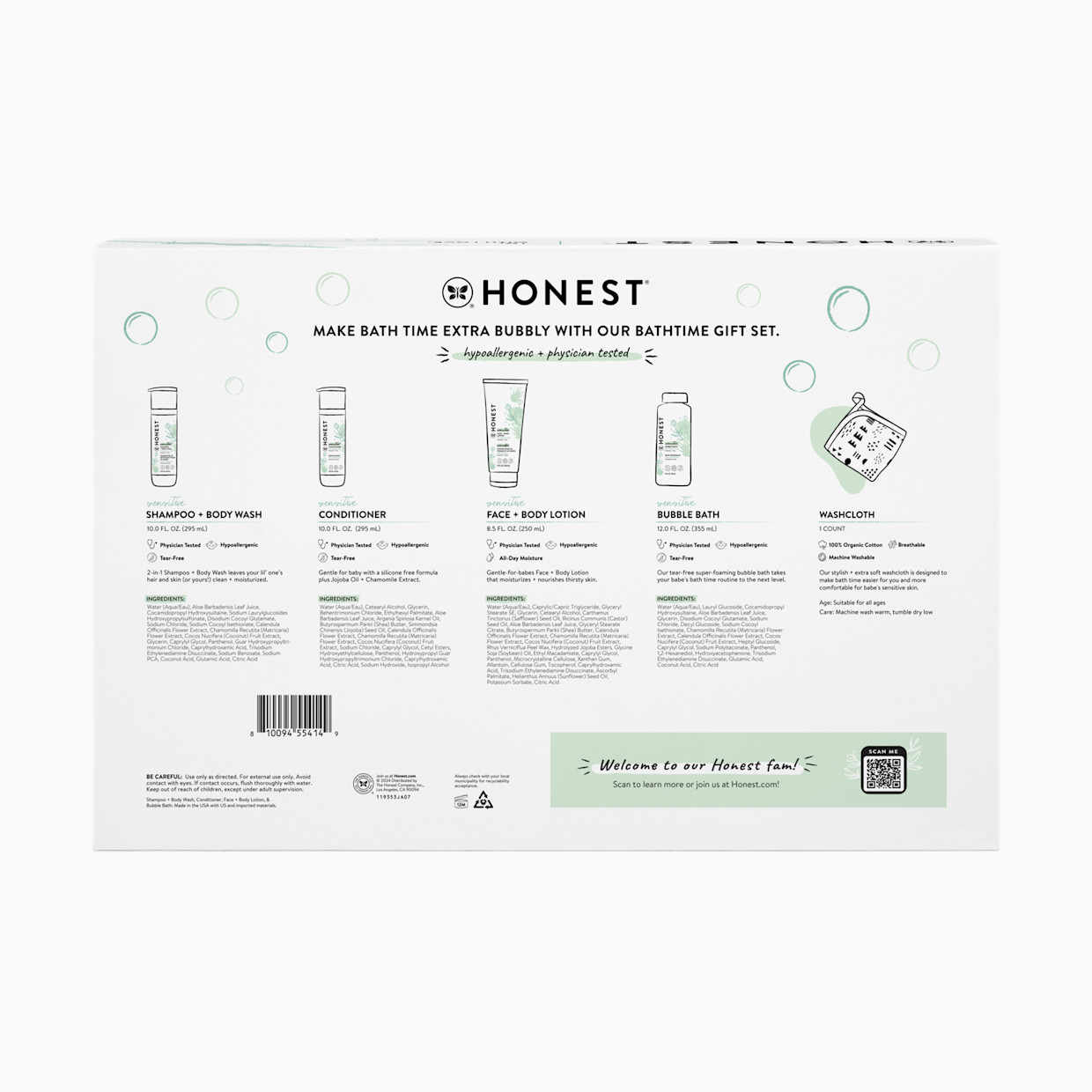 The Honest Company Bath Gift Set - Sensitive (Fragrance Free).