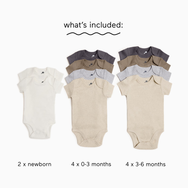 Small Story Organic Cotton Grow With Me Short Sleeve Bodysuits (10 Pack).