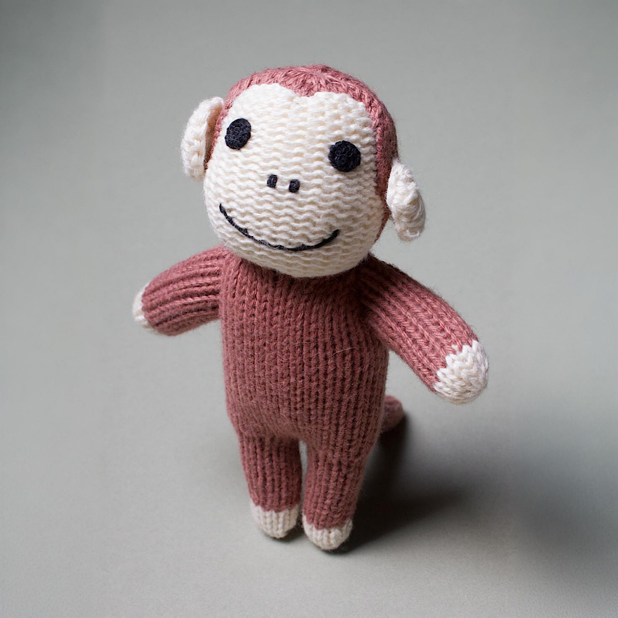 Estella Organic Cotton Handmade Baby Rattle - Monkey.