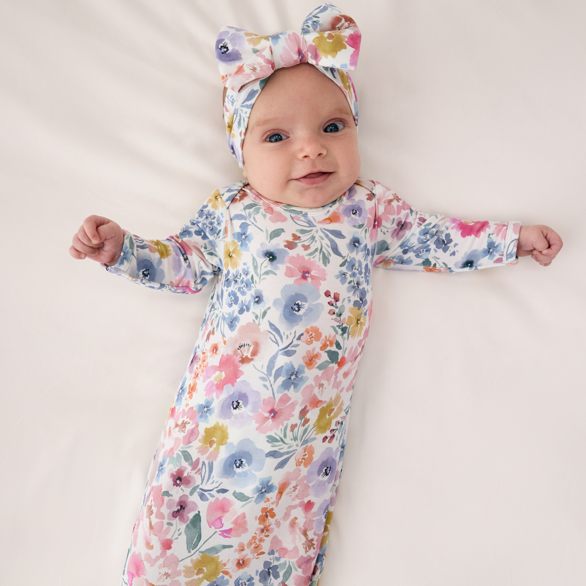 Little Sleepies Infant Gown - Tiny Blooms, Newborn / 0-3 Months.