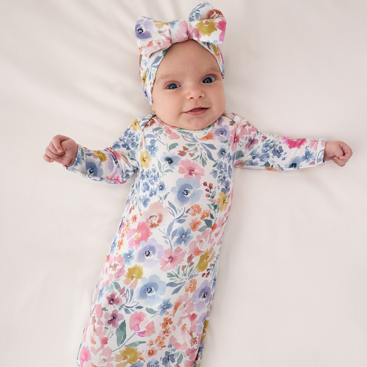 Little Sleepies Infant Gown - Tiny Blooms, Newborn / 0-3 Months.