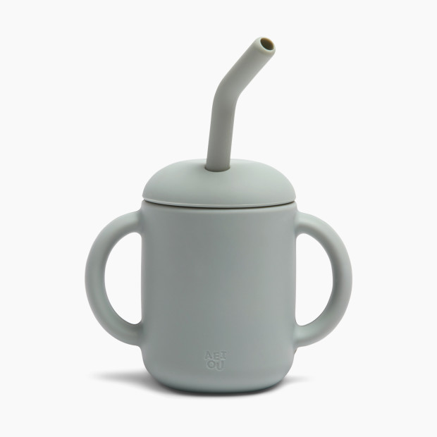 AEIOU Sippy Cup with Straw - Sage.