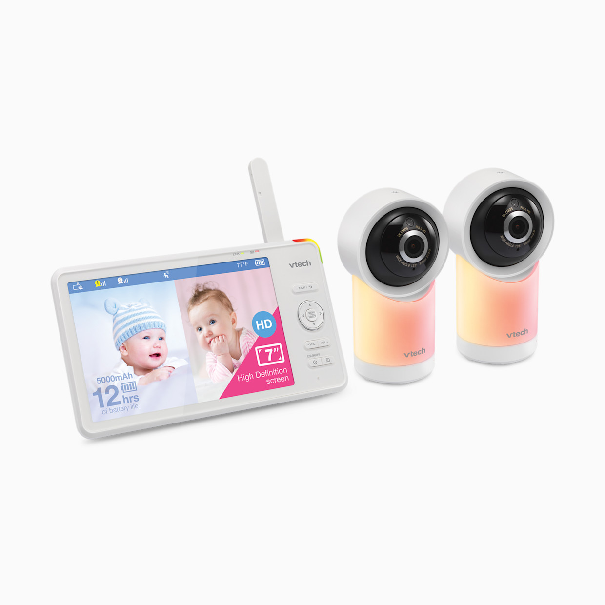 VTech RM7766-2HD 2 Camera 7" Smart 1080p Pan & Tilt Video Monitor.