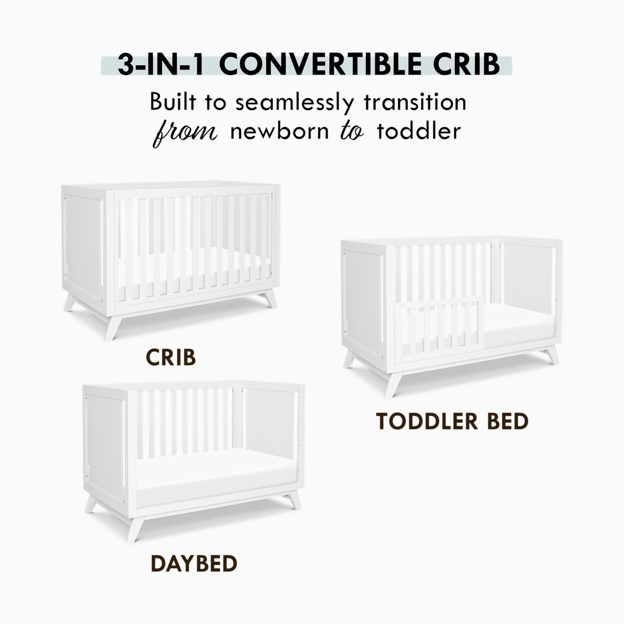 daVinci Otto 3-in-1 Convertible Crib - White.
