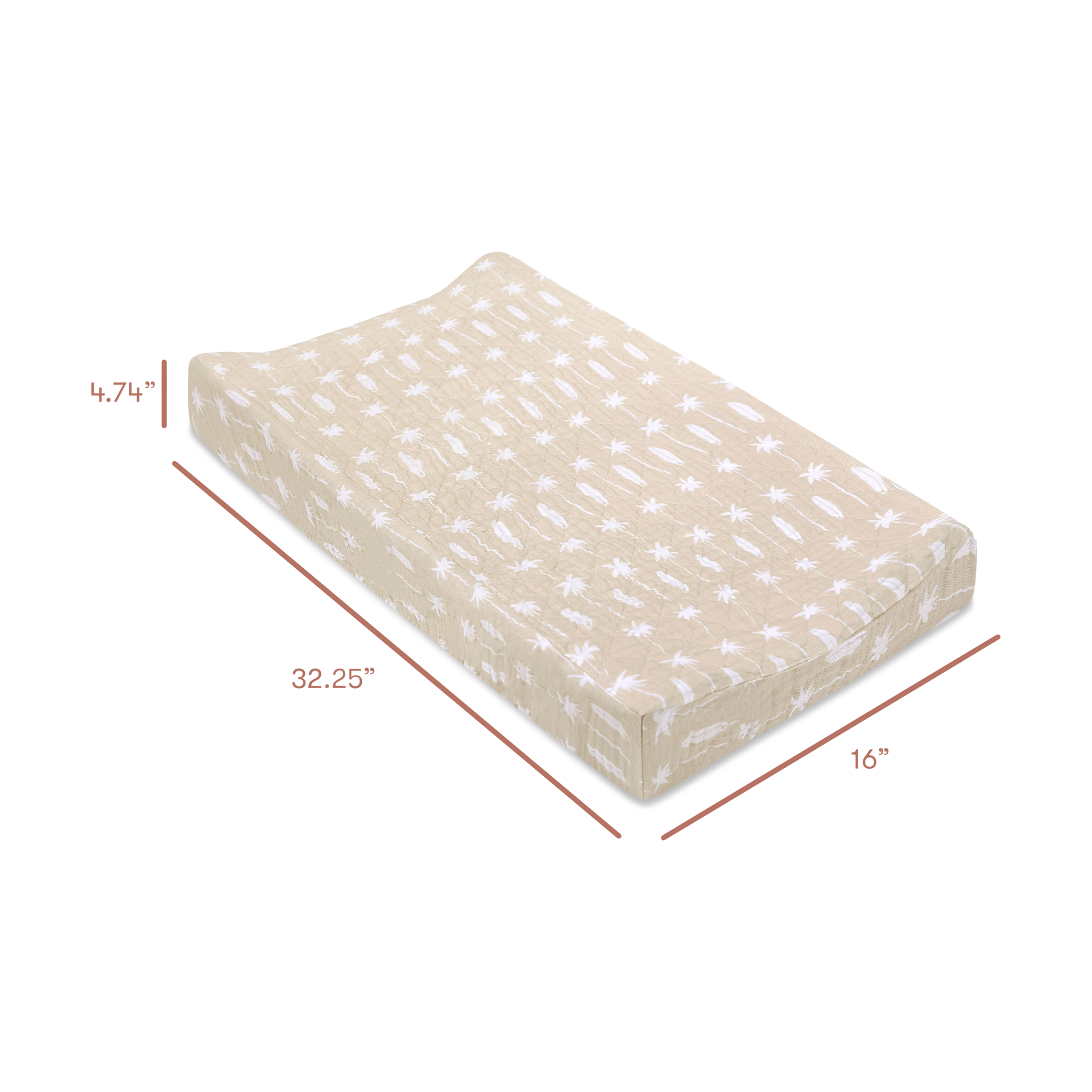babyletto Quilted Changing Pad Cover in GOTS Certified Organic Muslin