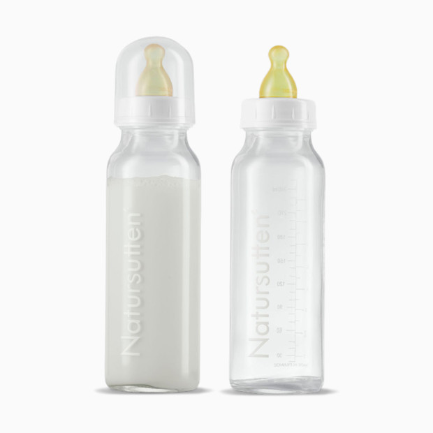 Natursutten Glass Baby Feeding Bottle with Natural Rubber Nipple.