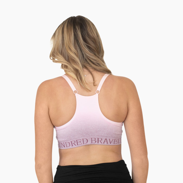 Kindred Bravely Sublime Hands-Free Pumping & Nursing Sports Bra - Ombre Purple, Large.