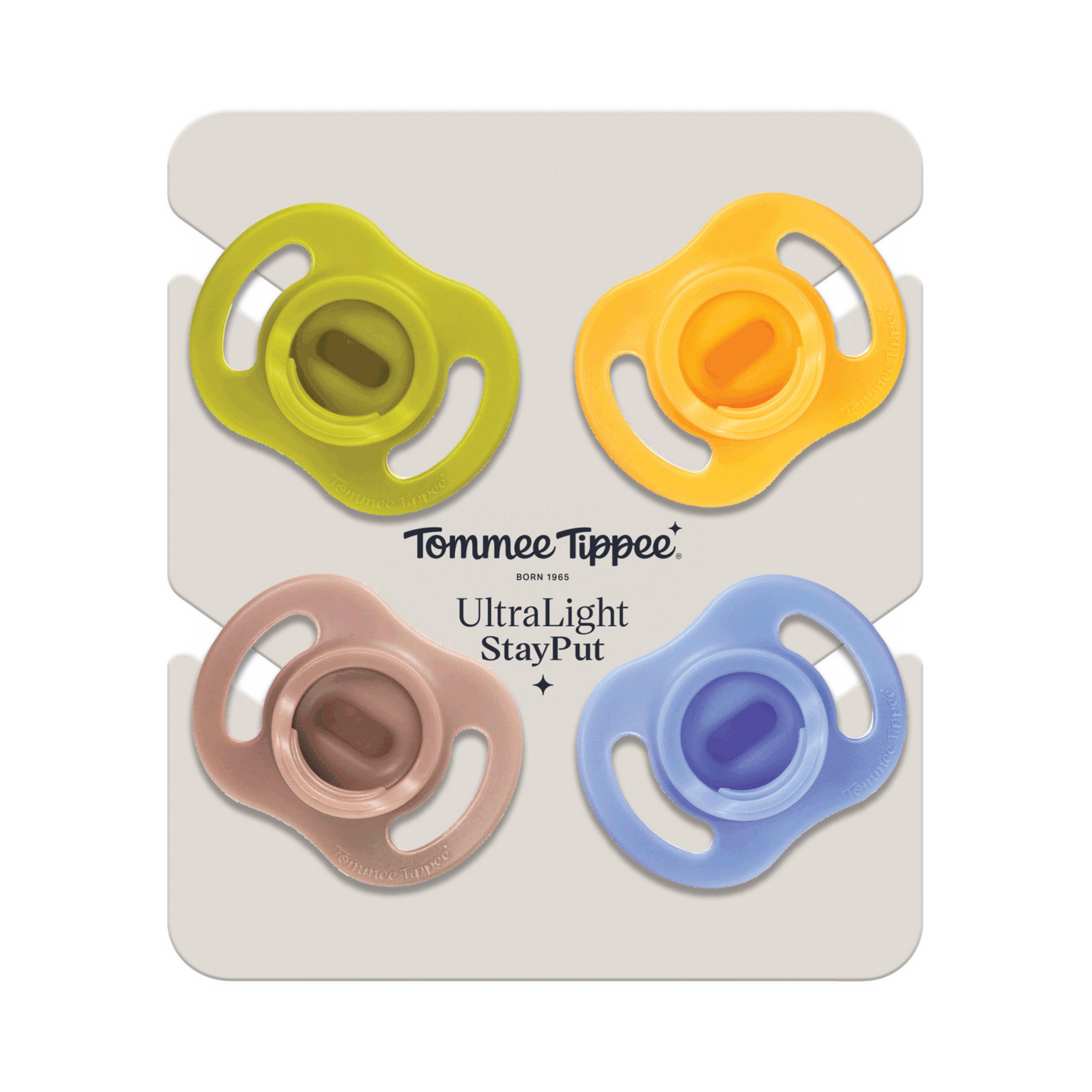 Tommee Tippee Ultra Light Silicone Pacifier - Yellow/Blue/Green/Brown, 6-18 Months, 4.