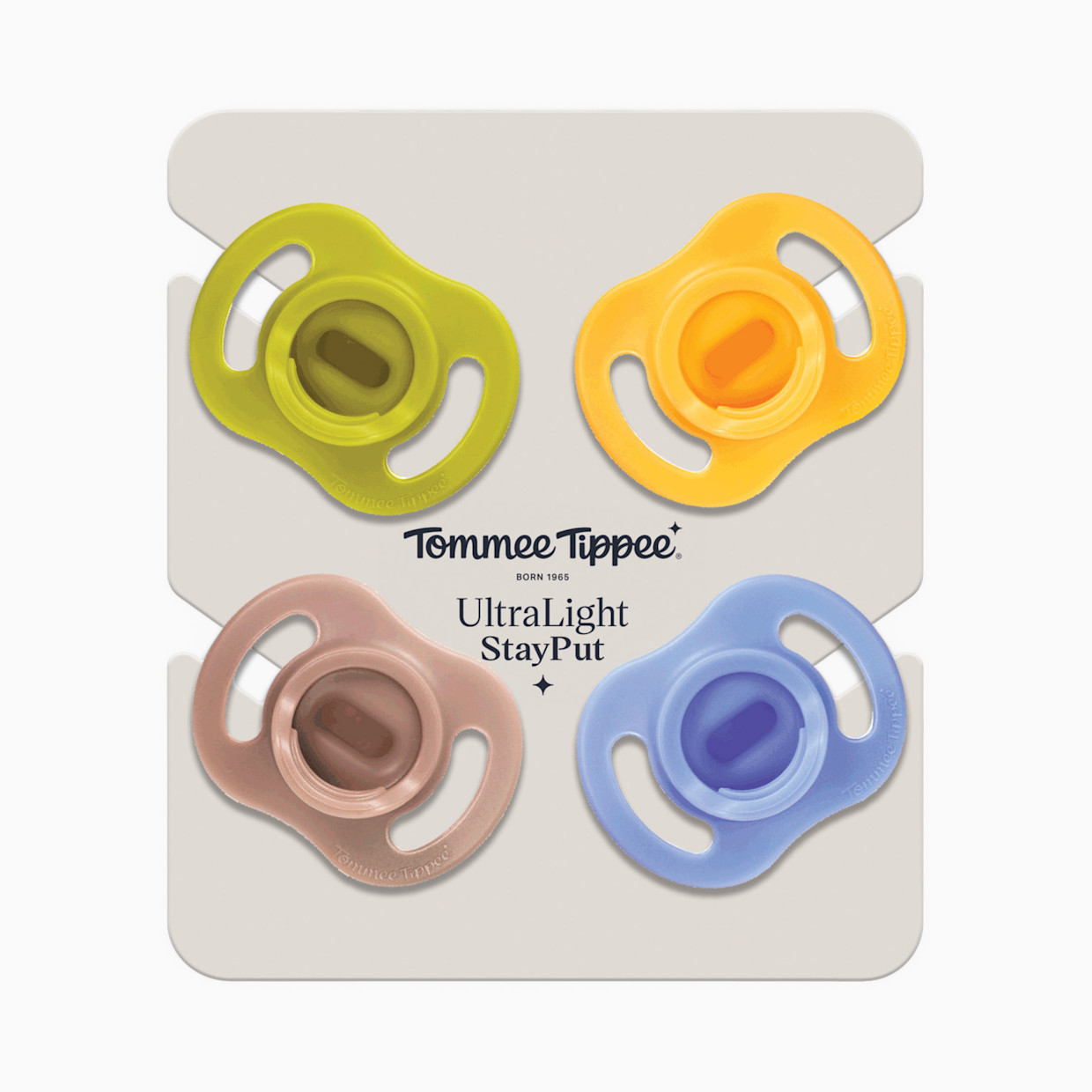 Tommee Tippee Ultra Light Silicone Pacifier - Yellow/Blue/Green/Brown, 6-18 Months, 4.