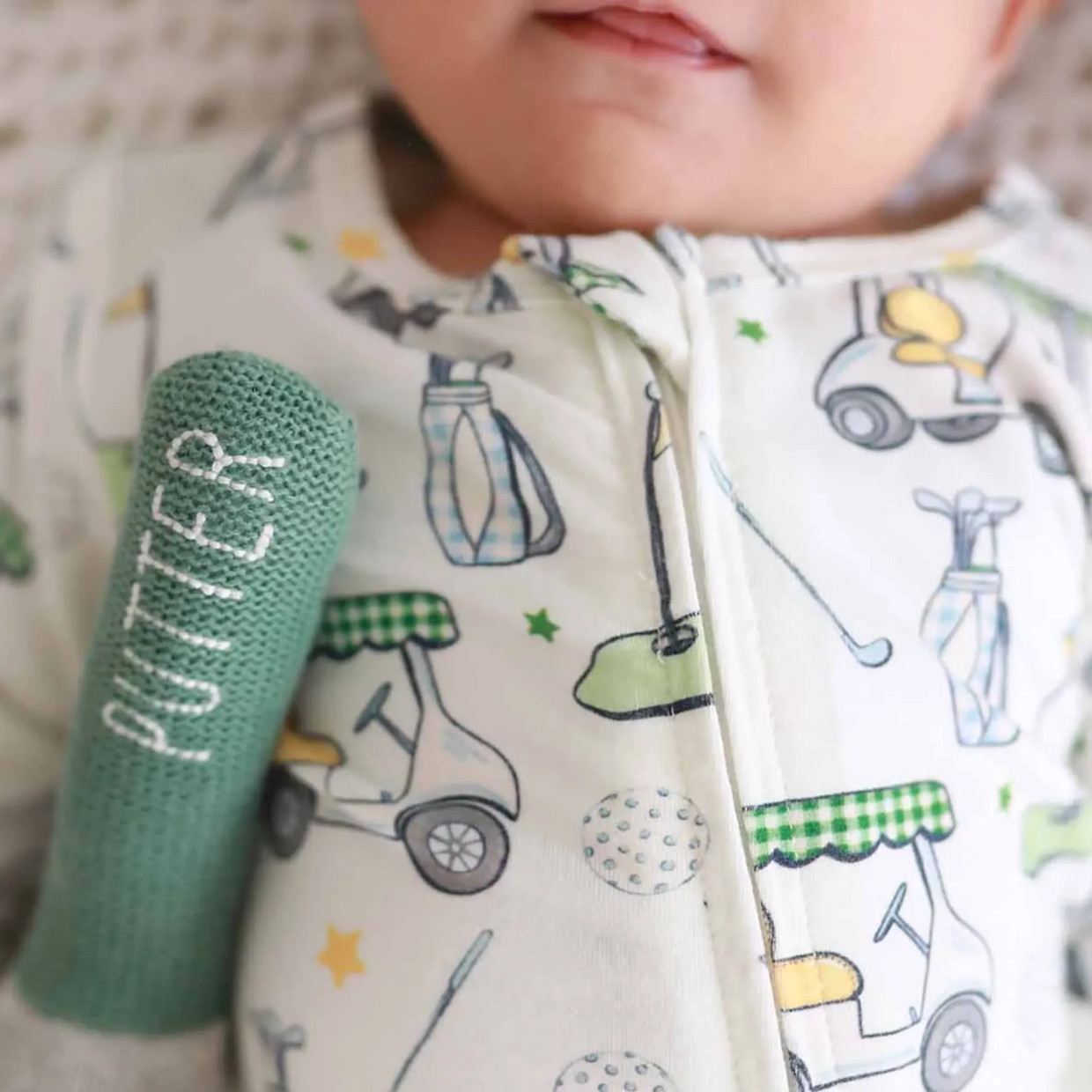 Caden Lane Zipper Footie - Country Club Cuties, Newborn.