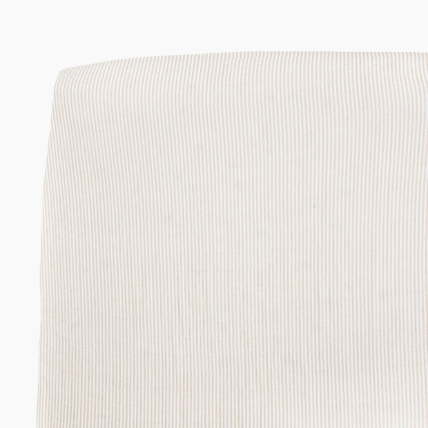 Little Unicorn Organic Cotton Muslin Crib Sheet - Sand Stripe, Large.