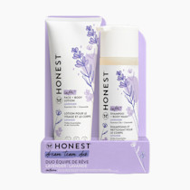 The Honest Company 2-in-1 Cleansing Shampoo + Body Wash and Face + Body Lotion Bundle | Gentle for Baby | Naturally Derived | Lavender Calm, 18.5 fl oz