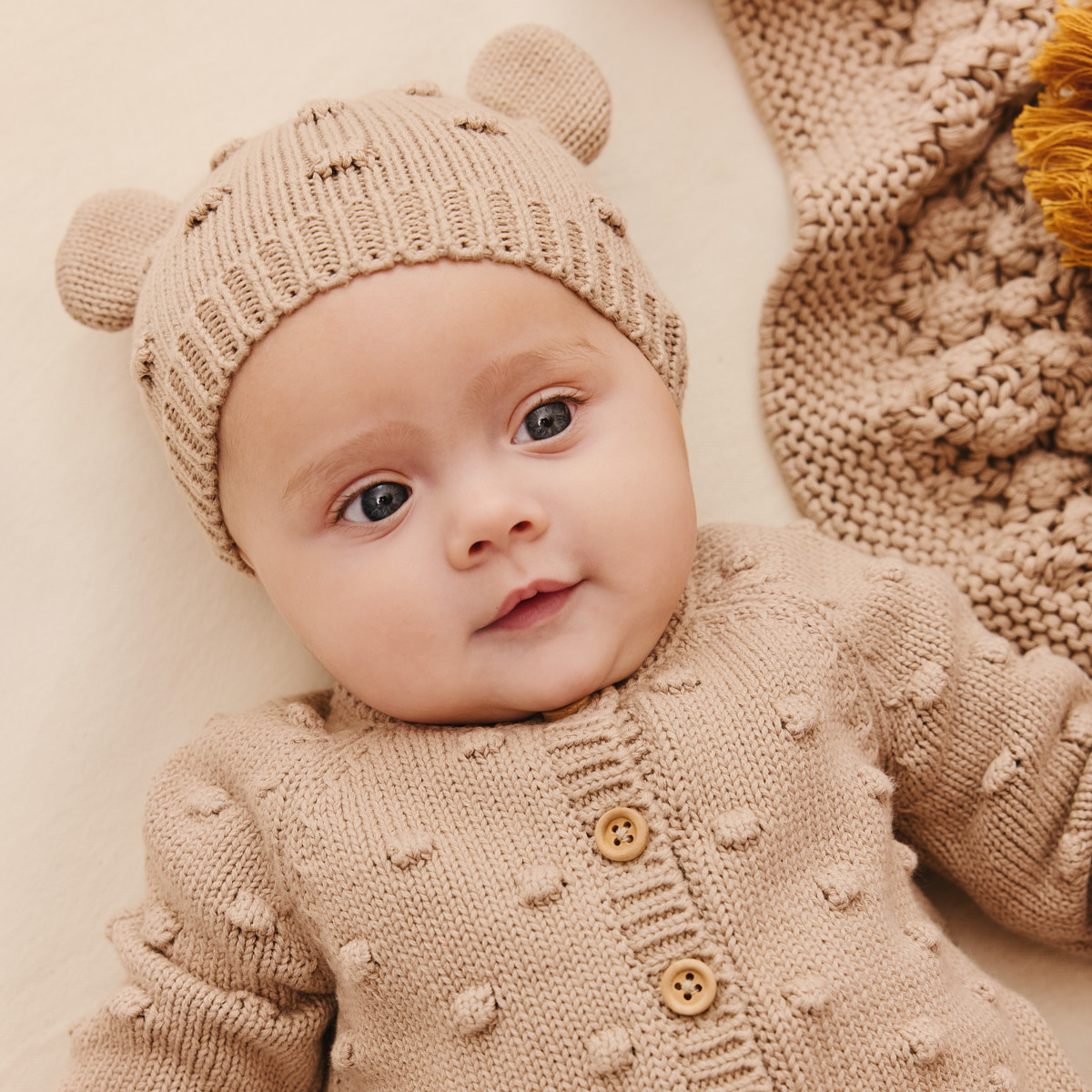 Loomsake 5-Piece Sweater Gift Set - Linen, 0-3 M.