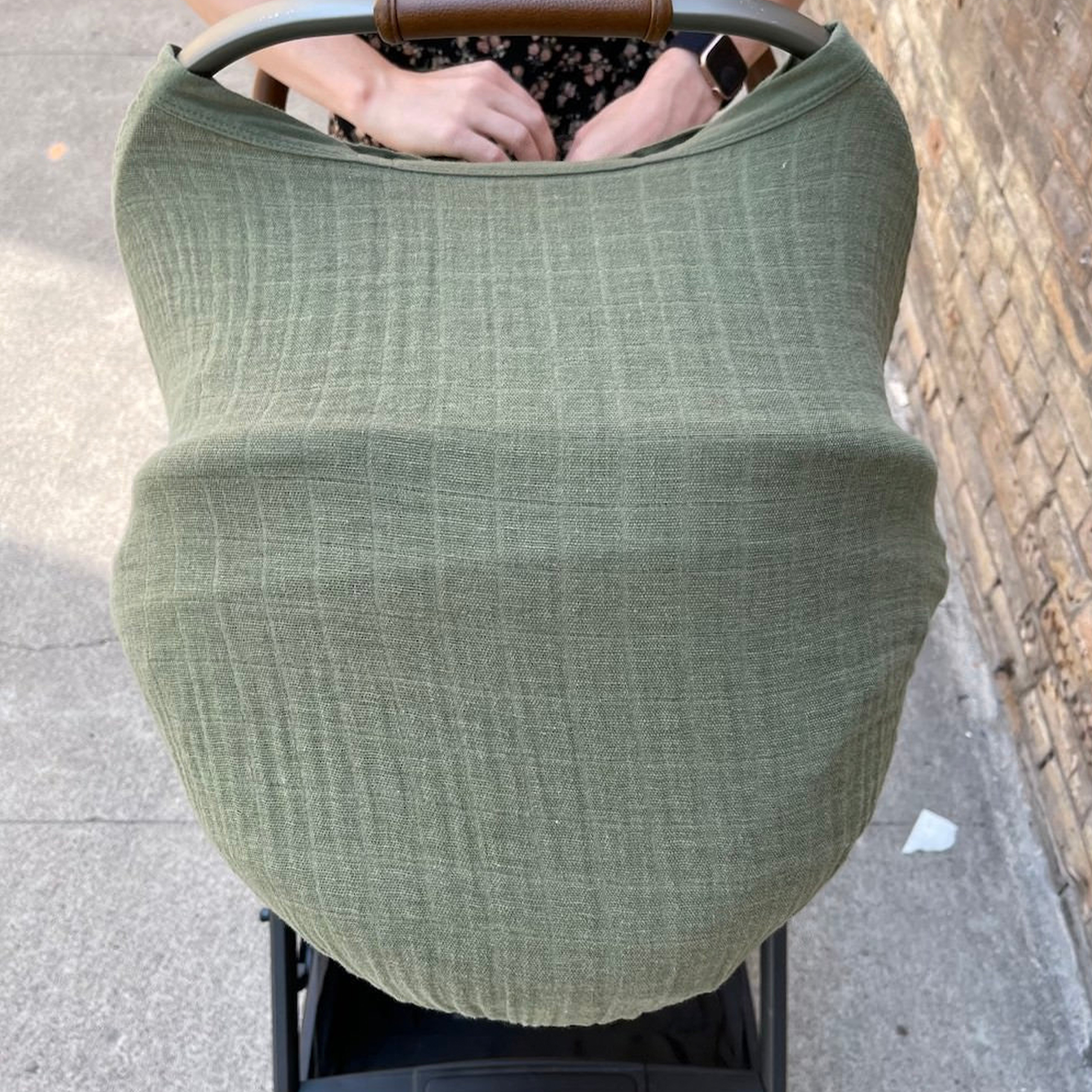 Little Unicorn Cotton Muslin Car Seat Canopy - Fern.