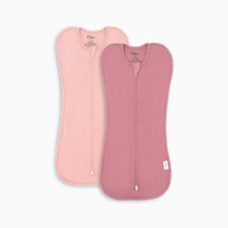 Comfy Cubs Swaddle Blanket Baby Girl Boy Easy Zipper Wrap 2 Pack Newborn Infant Sleep Sack (Small 0-3 Months, Blush, Mauve)