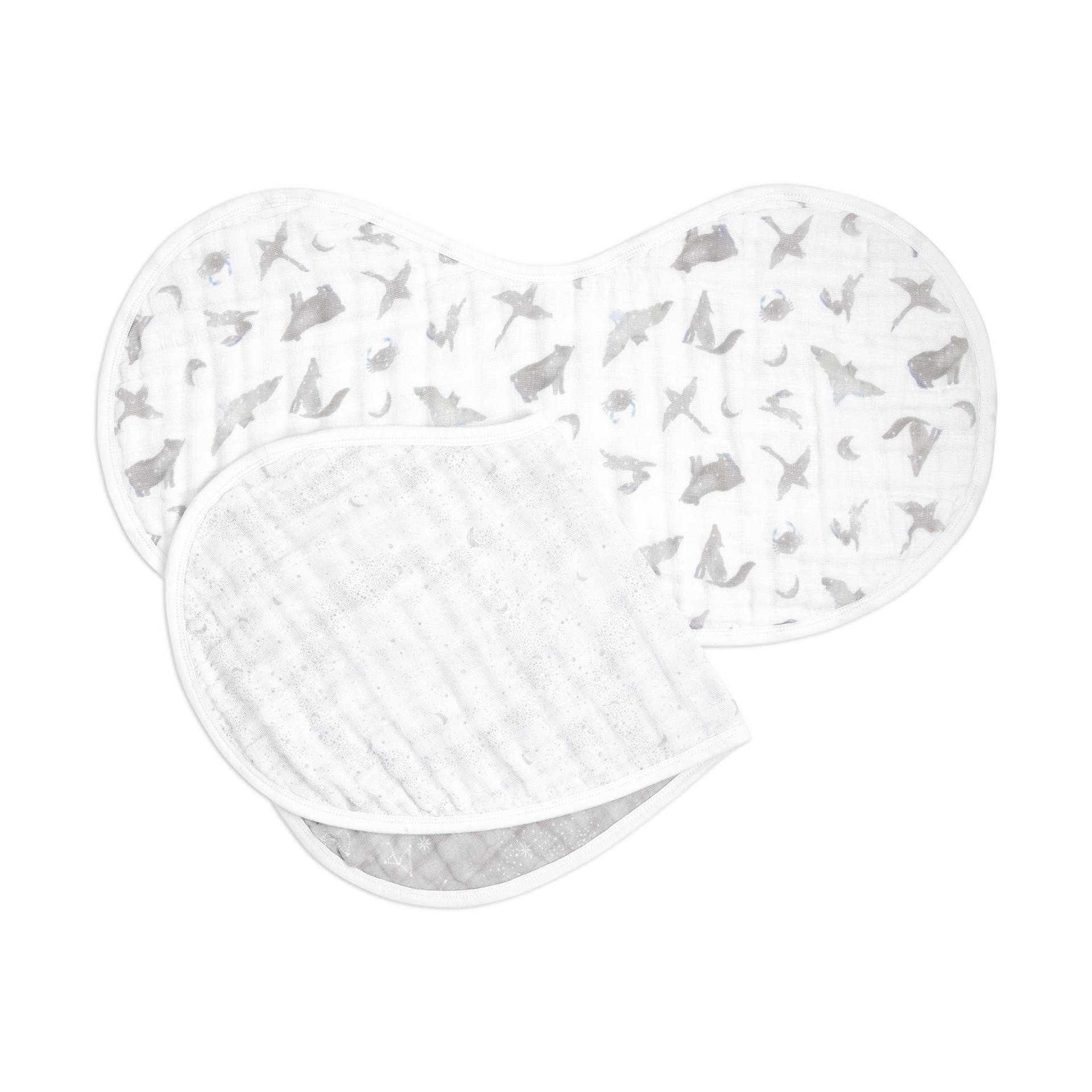 Aden + Anais Organic Muslin Burpy Bibs (2 Pack) Map The Stars