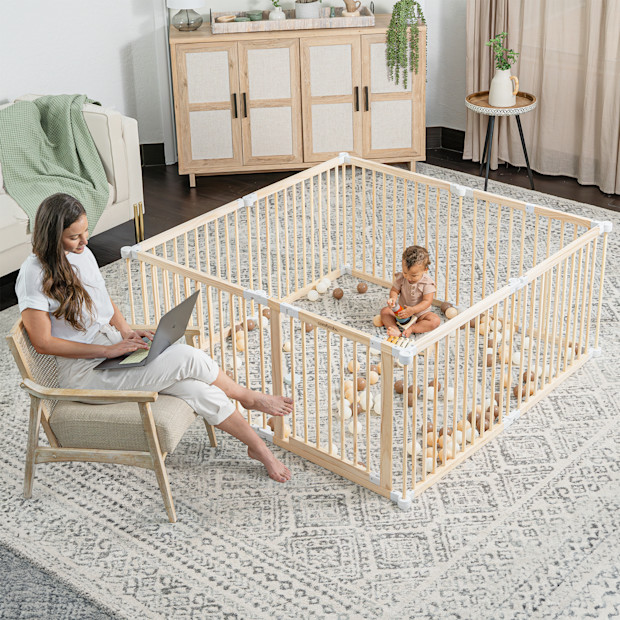 Comfy Cubs Baby Gate Playpen - Foldable with Child-Proof Lock.
