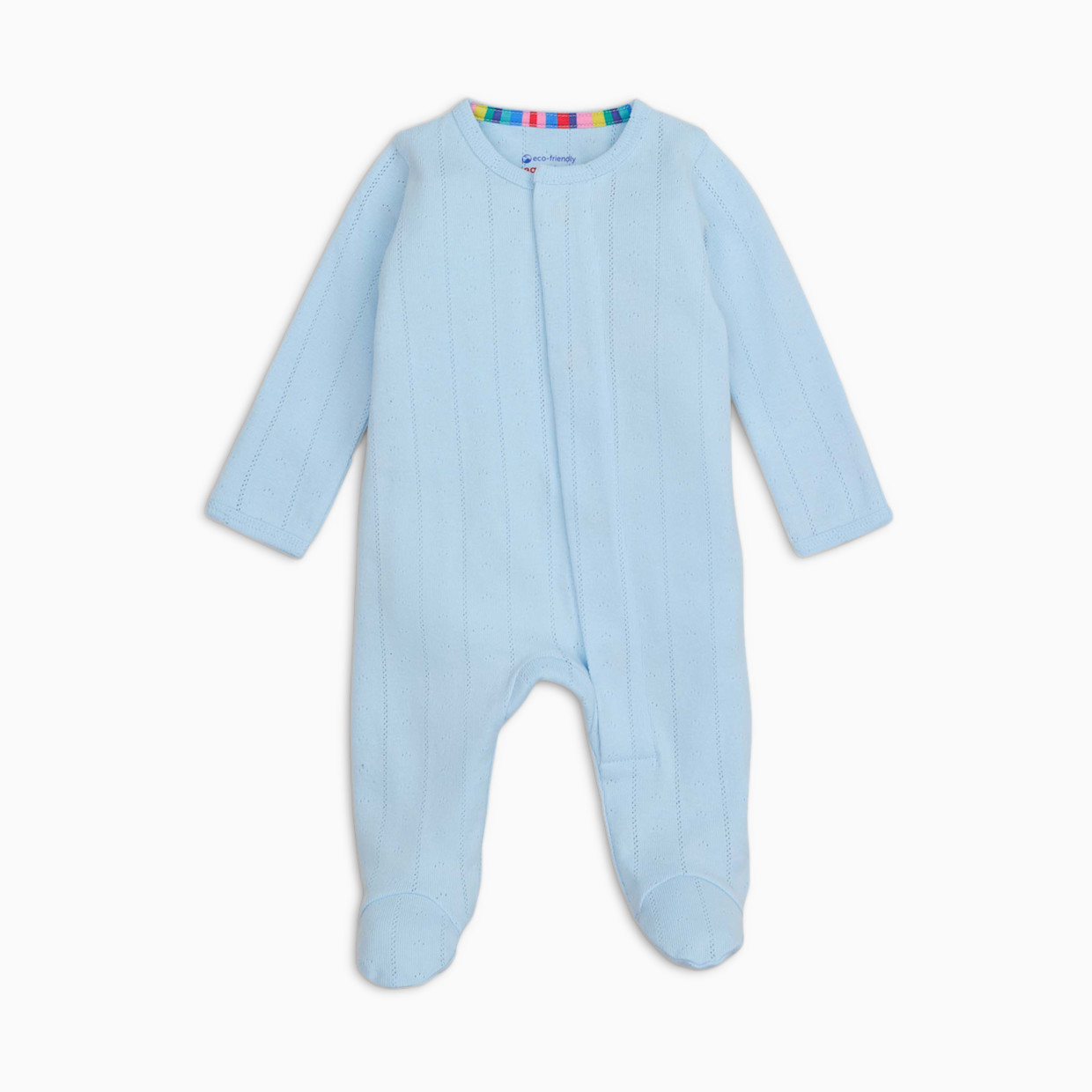 Magnetic Me Pointelle Organic Cotton Footie - Blue, 3-6 M.