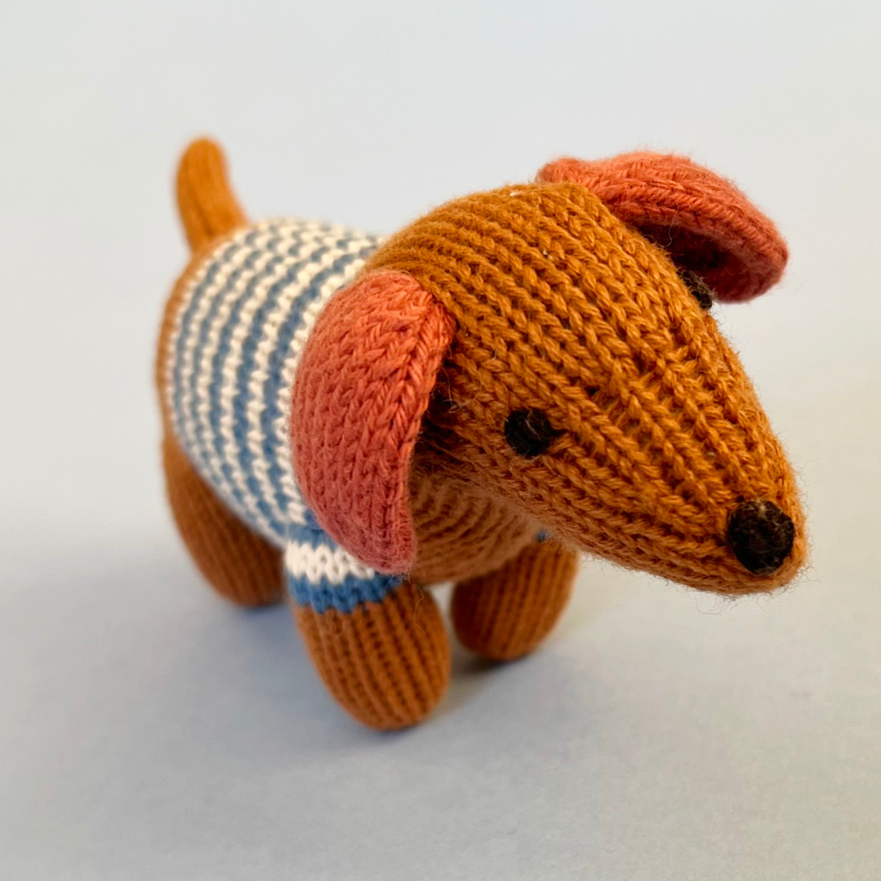 Estella Organic Cotton Handmade Baby Rattle - Dog.