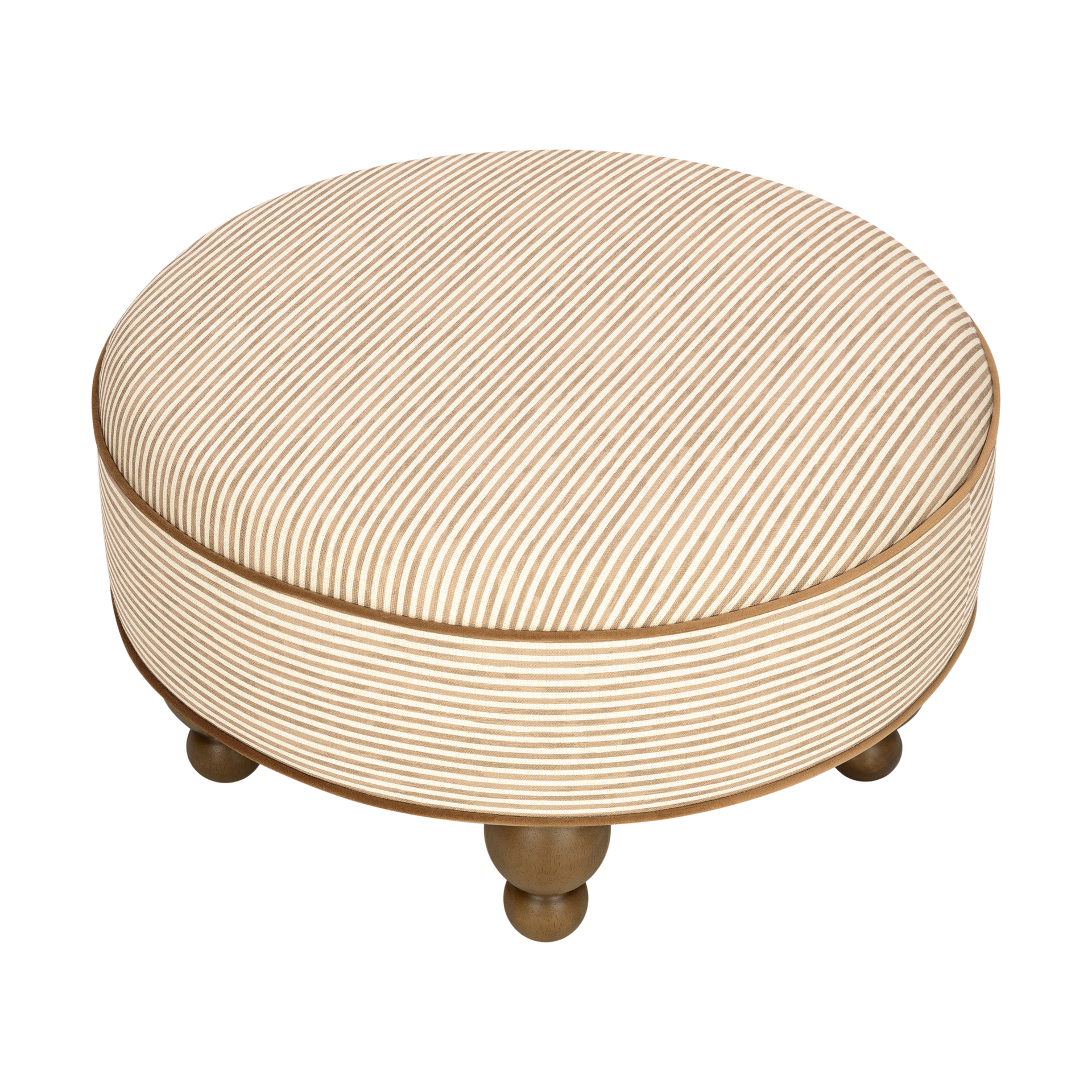 babyletto Astre Ottoman by Nate Berkus - Performance Bronze Stripe Eco-Crossweave W/Toffee Feet.
