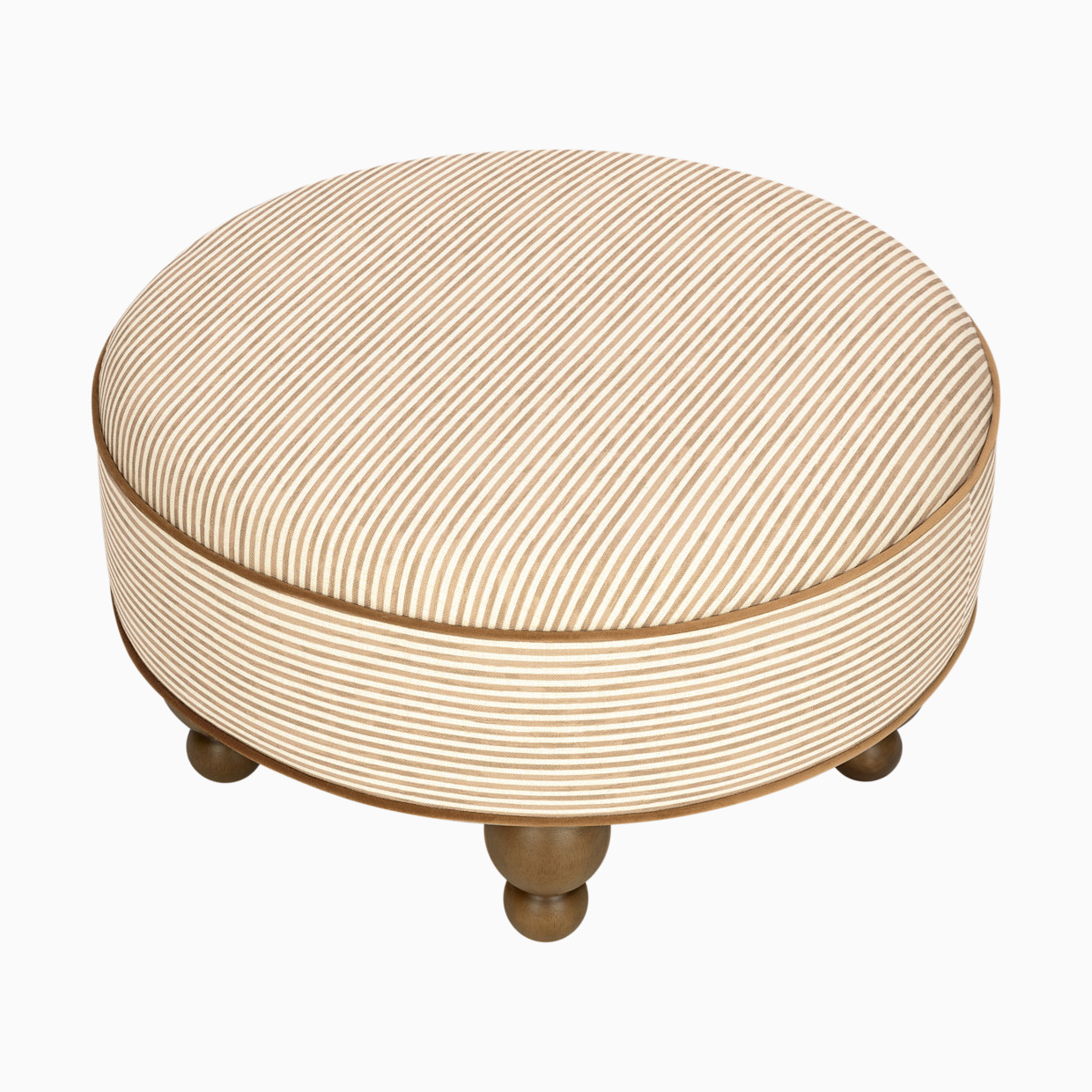 babyletto Astre Ottoman by Nate Berkus - Performance Bronze Stripe Eco-Crossweave W/Toffee Feet.