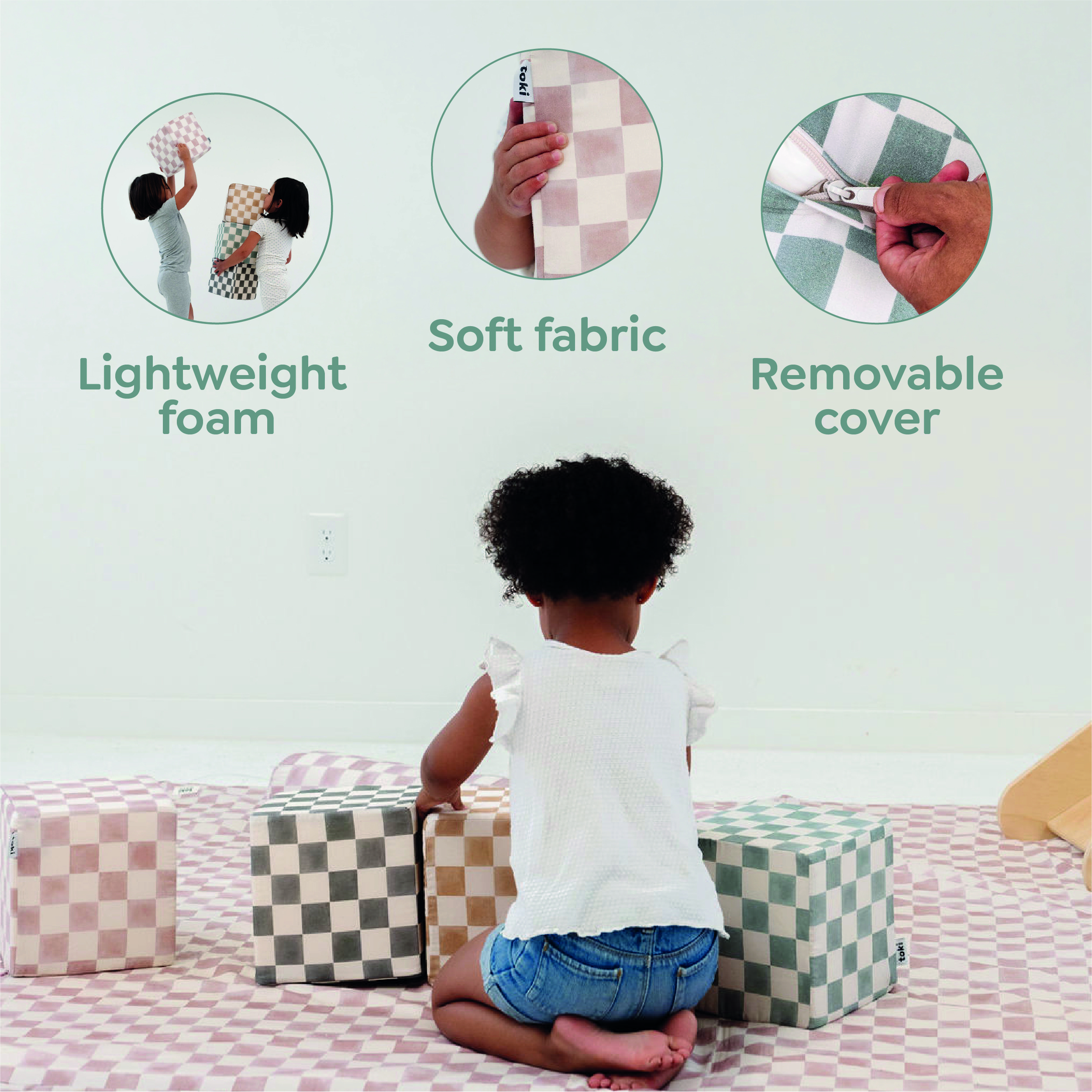 Toki Kids Play Cube - Checker Matcha.