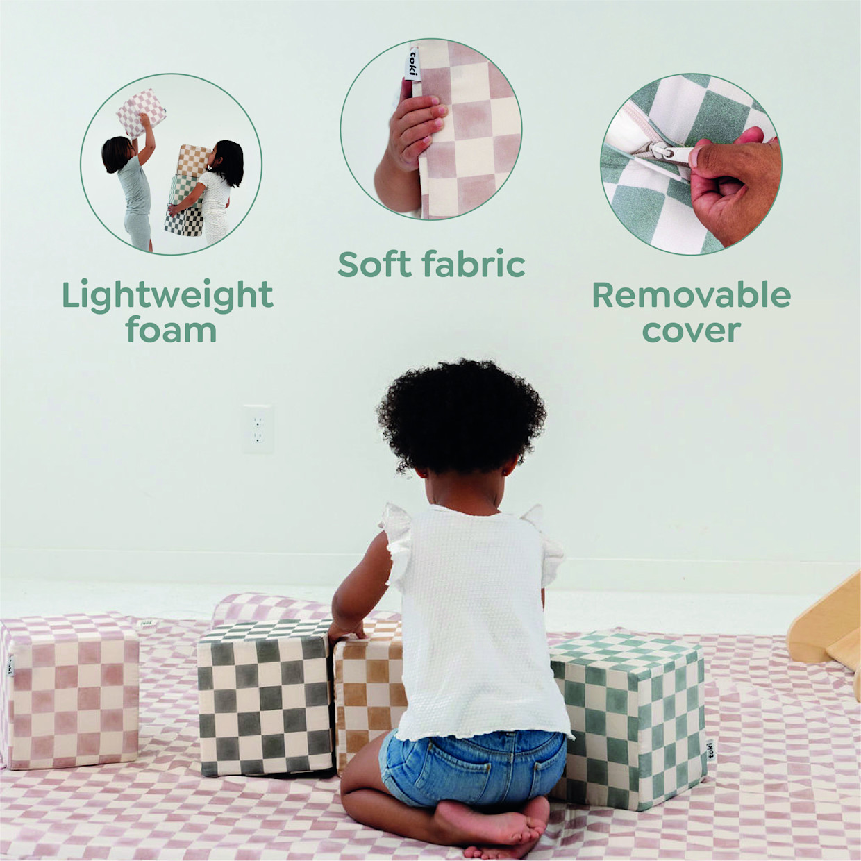 Toki Kids Play Cube - Checker Matcha.