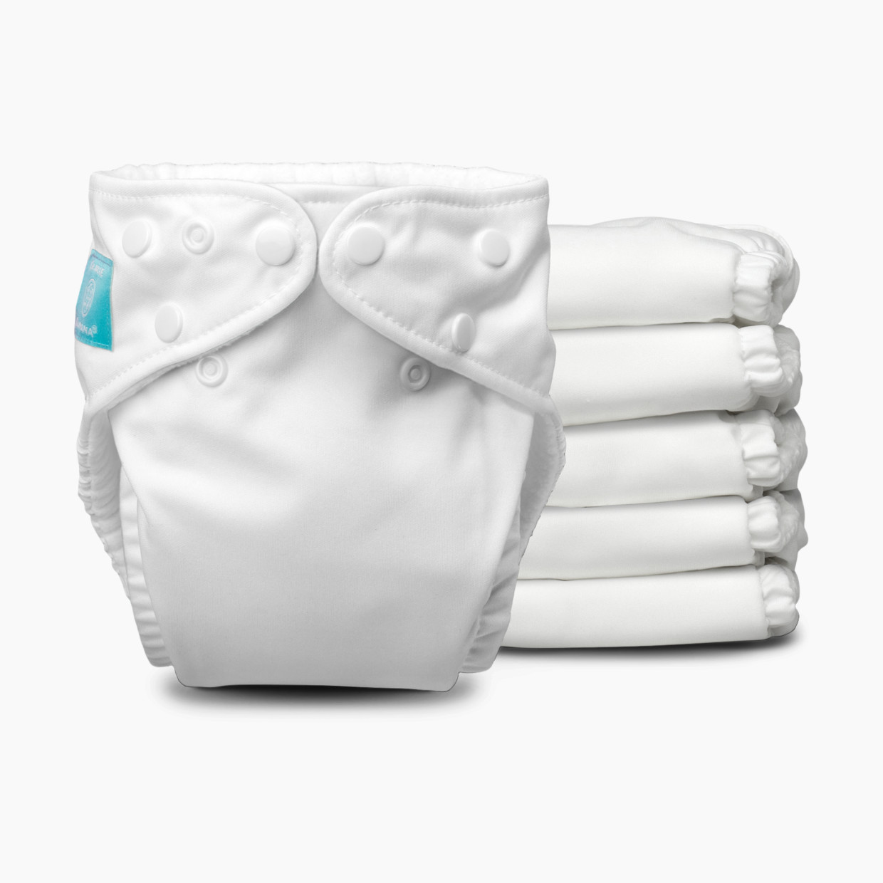 Charlie Banana One-size Reusable Cloth Diapers with 12 Reusable Inserts (6 Pack) - All White.