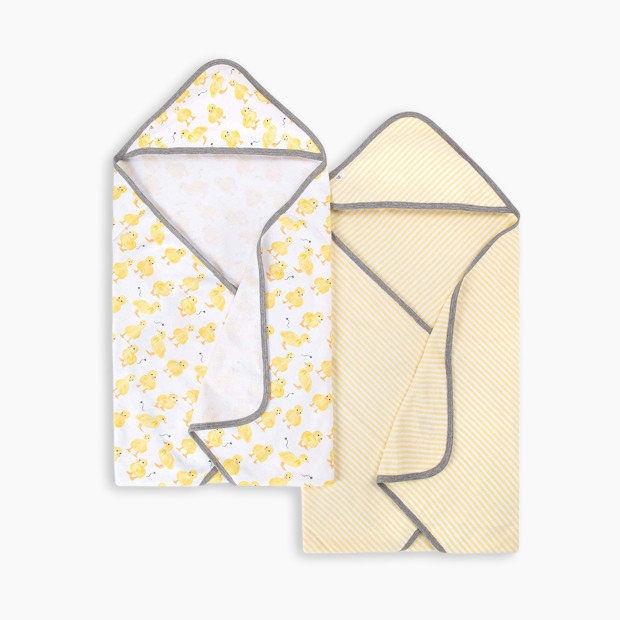 Burt's Bees Baby Organic Single-Ply Hooded Towel Bundle (4 Pack) - Yellow.